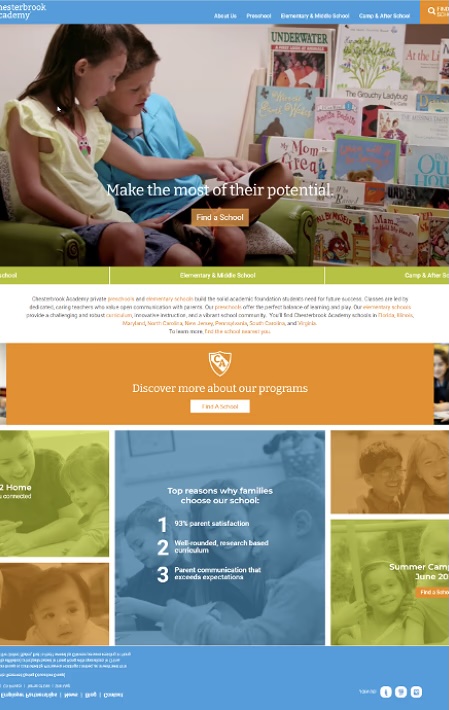 Umbrella school website before redesign