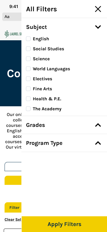 Mobile filter drawer experience