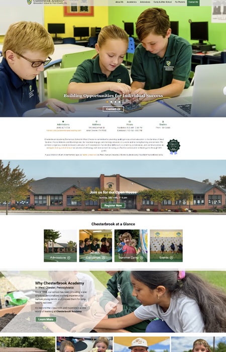 iK12 school website before redesign